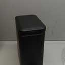 Homie Soft Close, Slim Trash Can 1.6 Gallon with Anti - Bag Slip Liner and Lid, Use as Mini Garbage Basket, Slim Dust Bin, or Decor in Bathroom, Restroom, Kitchen, or Bedroom (Matte Black)