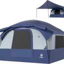 EVER ADVANCED Blackout Design 6 Person Camping Tent with 80 sq.ft Massive Vestibule, Large Mesh Screen Room, 81in Tall Expanded Headroom, Blackout Coating, 4000mm Water-Resistant Compact Orange