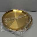 Nuogo 6 Pack Gold Tray Decorative Serving Decorative Gold Jewelry Bar Jewelry Dish Key Bowl Mirror Dresser Vanity Tray Makeup Organizer for Bathroom Candle Perfume Countertop(12 Inch)