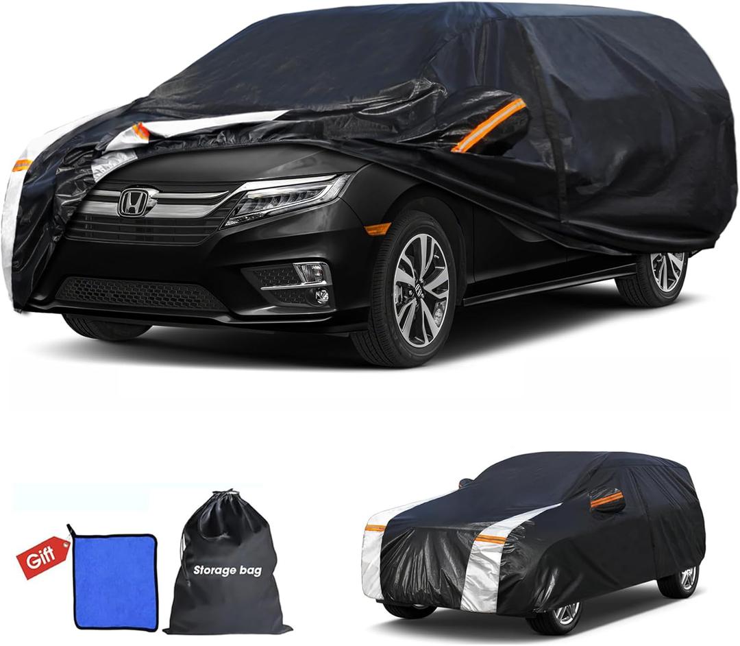 Large SUV Car Cover for Honda Odyssey 100% Waterproof All Weather, Heavy Duty Outdoor Full Exterior Covers Rain Sun Wind UV Protection