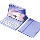 kaidisen Keyboard Case for 2022 2020 iPad Air 10.9 inch iPad Air 5h 4th Generation Case with Magnetic Detachable Keyboard, iPad Pro 11 inch Candy Color Round Key Keyboard Cover,Purple
