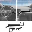 RT-TCZ Center Console Dashboard Panel Cover Trim Decor Interior Accessories for Jeep Grand Cherokee 2011-2020 (Black Carbon Fiber)