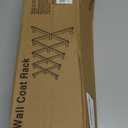 SCUNDA 16 inch High Accordion Wall Hanger with 14 Hooks, Wooden Wall Expandable Coat Rack for Coat, Hats, Baseball Caps, Coffee Mug, Jewelry (Brown)