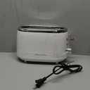 MELLERHOME Retro Toaster 2 Slice, 7 Browning Levels, 3 Functions (Reheat, Defrost, Cancel), Stainless Steel Features, Removable Crumb Tray, Under Base Cord Storage, White Toaster Kitchen Appliances