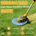 Weed Wacke Weed Eater Compatible with DEWALT Battery, String Trimmer Lightweight with 4 Types Blades, 3 in 1 Brush Cutter/Grass Trimmer/Lawn Edger Brushless Motor