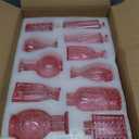 RUCKAE 22 Pack Pink Small Vases Glass Mini Bud Vase in Bulk Vintage Pink Flower Vases for Wedding,Centerpieces Home Decor and Party