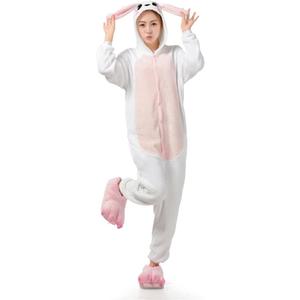 Ultra Soft Plush Pink Easter Bunny Costume Cosplay Sleepsuit (Small)