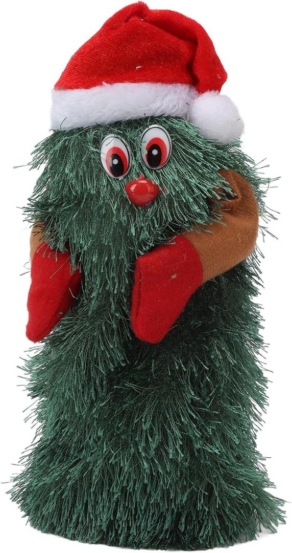 Singing Dancing Christmas Tree, Jingle Bells Singing and Dancing Christmas Tree Tabletop Musical Rotatable Cute Plant Shape Figurine Decoration for Home Holiday Party Gift(Medium Size) (4in)