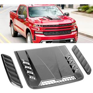 Universal Hood Air Vent 3PCS,Car Hood Vents,Hoods Vents for Trucks, Universal Hood Scoop for Cars,Suit for Colorado, Dodge Ram 1500 2500 3500,GMC Sierra(Carbon Fiber Pattern)
