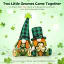 LEKSON St Patricks Day Decorations Gnomes Set, Lucky Shamrock Boy & Girl Irish Gnome with Weighted Bottom, Shelf Sitters for Tiered Tray, Farmhouse Mantel, Table & Home Decor Gift