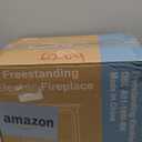 Sweetcrispy 19 Freestanding Electric Fireplace Heater, Indoor Fireplace with Adjustable Flame Effect, Easy Control, Small Corner Heater for Living Room, Bedroom, Carbon Black