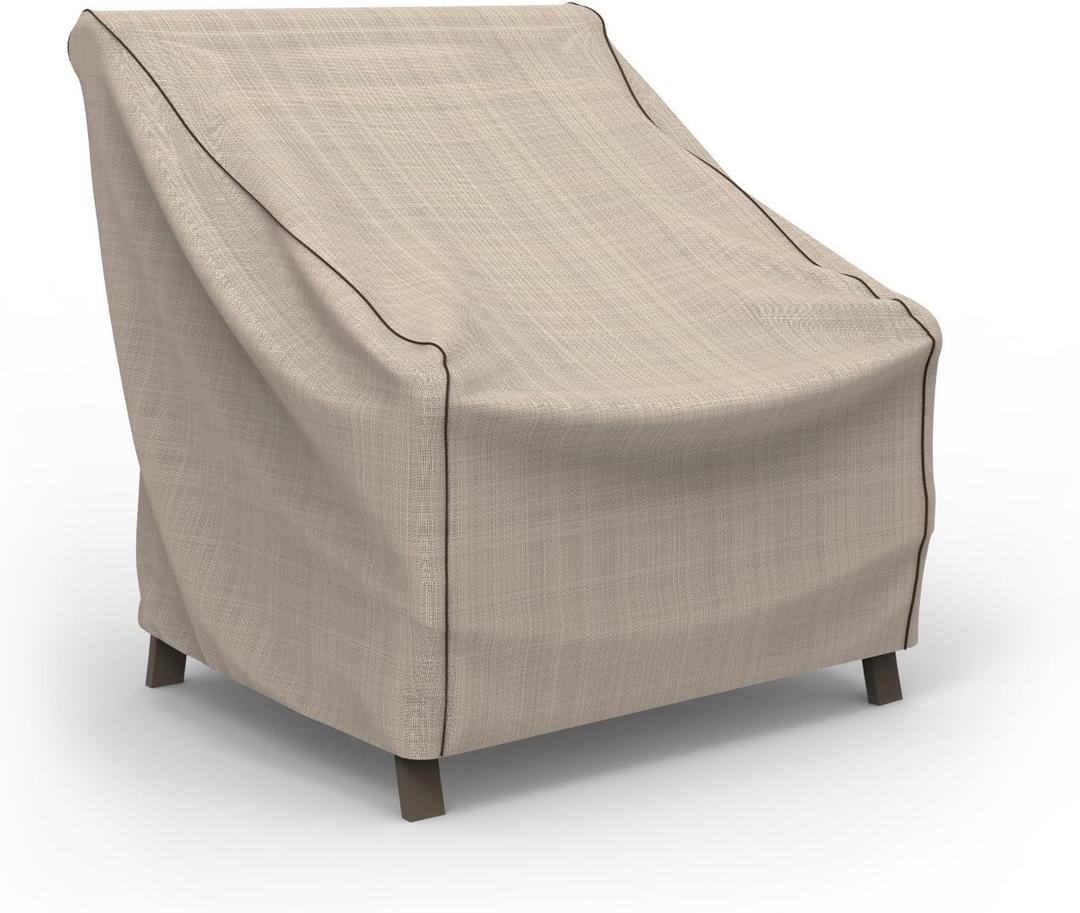 Budge English Garden Patio Chair Cover, Waterproof & UV-Resistant Outdoor Furniture Cover, Fits Medium Patio Chairs up to 36" W x 36" D x 36" H, Tan Tweed
