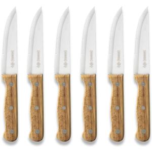 Mundial 5 inch Steak Knife Set of 6 pieces with Wood Handle