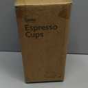 Sweese 4 Ounce Cappuccino Cups with Saucers, Porcelain Double Espresso Cups Set of 4, White