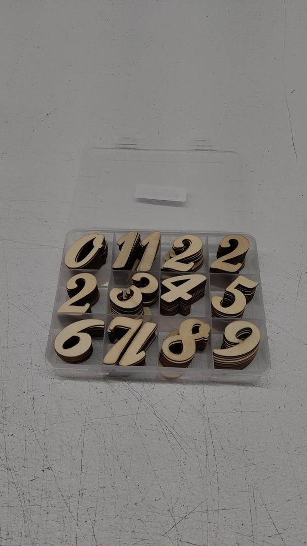 2 Inch 196 Pieces Wooden Numbers Unfinished Wood Numbers 0-9 for Crafts,with Sorting Grid Organizer