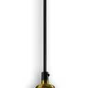 Modern Glass Pendant Light, 5.5"x6.3" Amber Ribbed Globe Light Fixture with Gold Cap, 15"-72" Adjustable Cord, E26 Socket for Dining or Lounge Areas Sunrise Glow Trumpet