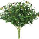 Faux Olive Branches, 18''Artificial Olive Stems,Perfect Greenery for Vase,Greenery for Centerpieces,Coffee Table,Home Decoration for Dining Room & Living Room,6pcs