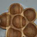 Karma, Acacia Wood Shaped Serving Bowl, Shaped Wooden Compartment Divided, Wood Accent-Plates Divided Dessert Dish Serving Trays Platters, Flower
