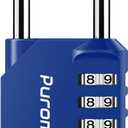 Puroma 1 Pack Combination Lock for Locker 4 Digit Outdoor Waterproof Padlock for School, Gym, Sports, Fence, Toolbox, Gate, Case, Outdoor, Hasp Storage, Cabinets (Blue)