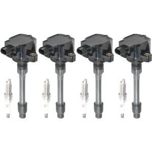 Ignition Coil Pack Iridium Spark Plugs Set of 4 Compatible with 2017-2020 Civic 2017-2020 CR-V Replacement for UF781 UF-781 3052059B013 CM11122 95660