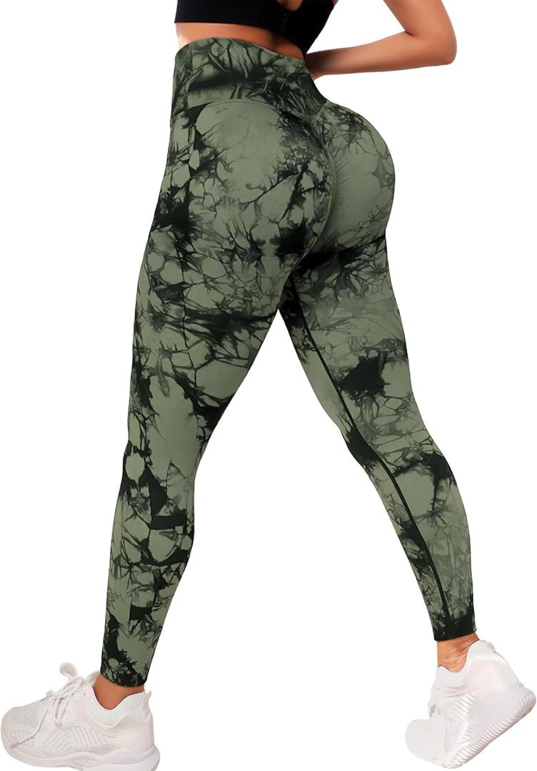 JGS1996 Hidden Scrunch Butt Lifting Leggings for Women Tummy Control High Waisted Workout Gym Seamless Impact Yoga Pants, X-Large