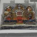 VCUTEKA Christmas Village House Lighted Indoor Decorations Hunting Lodge with LED Light Christmas Village Collectible Buildings Figurines Ceramic House Light up Figurine for Holiday Xmas Decor