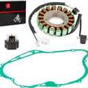 Stator and Relay Gasket Compatible with Yamaha V-Star 1100 XVS11 XVS1100 Classic Custom Silverado 1999-2009 5EL-81410-01-00 5EL-15451-00-00 4DN-81940-12-00