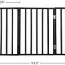 Pet Gate - 3-Panel Indoor Foldable Dog Fence for Stairs, Hallways, or Doorways - 54x24-Inch Wood Freestanding Dog Gates by PETMAKER (Black)
