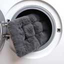 Small Dog & Cat Bed, Washable Warm Winter Fluffy Heated Calming Dog Crate Bed for Small Size Pets, Supportive Plush Crate Pad for Dogs (18 * 12", Dark Grey)