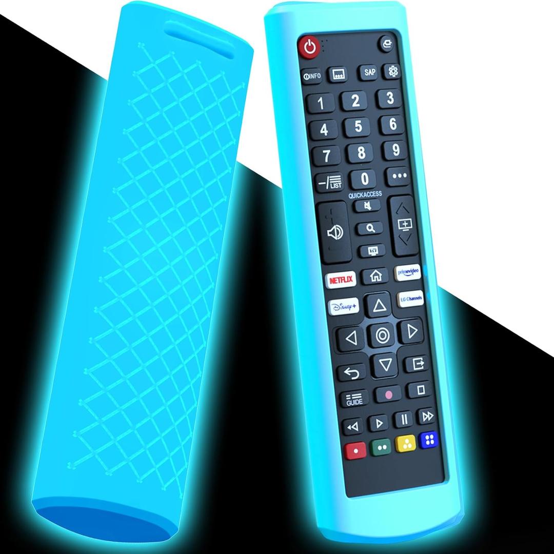 Case for LG TV Remote, Battery Cover Compatible with LG Remote Control for Smart TV AKB Series Universal TV Remote Cover Glow in The Dark Blue