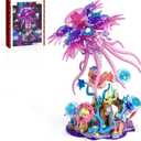 Jellyfish Building Sets for Adults,Ocean Animal Model Kits Collection Toy for Home or Office Decor with Botanical Flower Base,Creative STEM Building Gift for Teens Boys and Girls 8-14(526PCS)
