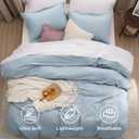 Bedsure Celestial Blue Duvet Cover Queen Size - 3 Pieces Prewashed Cotton-Like Polyester Extra Soft Bedding Set, Includes 1 Duvet Cover 90x90 Inches with Zipper Closure & 2 Pillow Shams, No Comforter