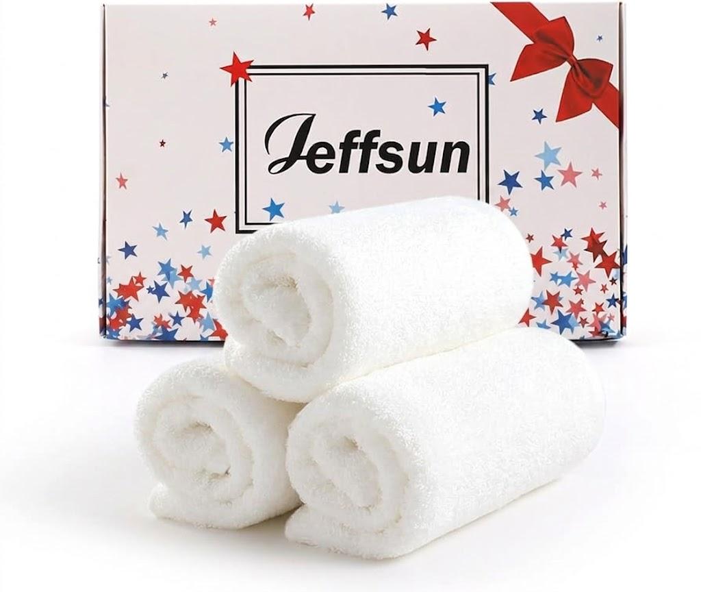 Face Towels 3 Pack, 13x13 inch Extra Large White Wash Cloths on Sensitive Skin, Super Soft and Skin Friendly Bath Washcloths for Face and Body, Easy to Clean Quick Dry Facial Cleansing Cloths