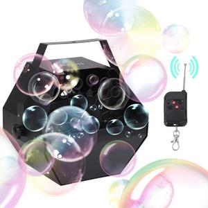 VIRFUN Bubble Machine, Professional Metal Bubble Machine with Wireless Remote Control for Birthday Party Wedding Christmas and Stage Effect, Outdoor or Indoor Use, 9.5 inches x 7.2 inches x 9.5 inches