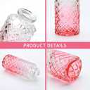 Pink Small Flower Vase Set, Glass Bud Vase in Bulk Set of 8, Artistic and Cultural Flavor Mini Vases for Home Office Decor, Bedroom, Office, Living Room Decorations, Wedding