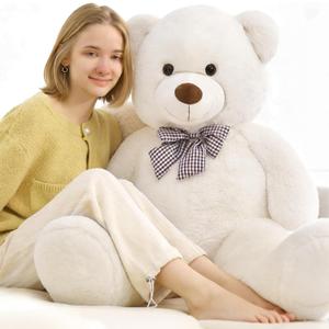 Misscindy Giant Teddy Bear Plush Stuffed Animals for Girlfriend or Kids 47 inch, (White)