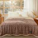 Luciphia Waterproof Pet Blanket, Liquid Pee Proof Dog Blanket for Sofa Bed Couch, Reversible Sherpa Fleece Furniture Protector Cover for Small Medium Large Dogs Cats, Khaki King Size90" x 82"