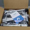 Folding Walker with 2 Skis and 5" Wheels, Lightweight Walkers for Seniors and Adults, Supports Up to 350 Pounds, Adjustable Height, Compact Standard Walker, Black