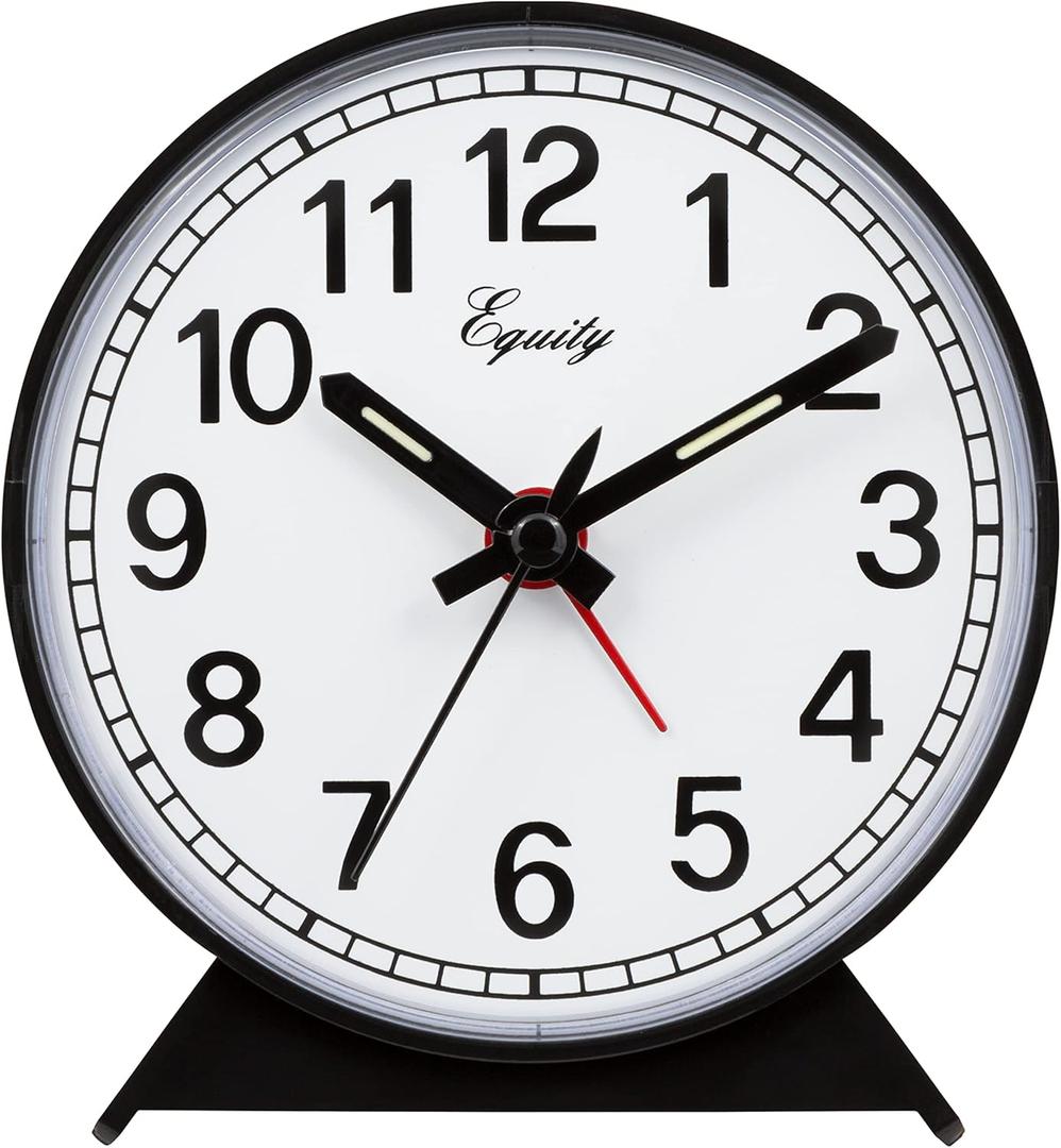 Equity 14075 Black Analog WindUp Alarm Clock