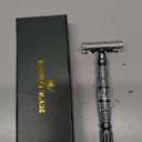 VIKINGS BLADE Double Edge Safety Razor for Men + 5 Swedish Steel Blades + Luxury Case. Long Handle. Smooth, Reusable, Eco-Friendly (The Vulcan) (Chromium Silver)