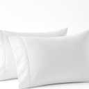 Pizuna 100% Cotton Pillow Cases King Size Set of 2 Luxury 800 Thread Count Sateen Weave Thick Hotel Quality Envelope Closure Pillow Covers Fits King Pillows - White