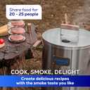 Universal 20-pound Stainless Steel (25-servings) Charcoal Barrel Smoker with Thermometer & Airlock system - 20.5"x 29.6" x 15.5", 2 in 1 Vertical Grill and Smoker, Slow Cooking Barrel