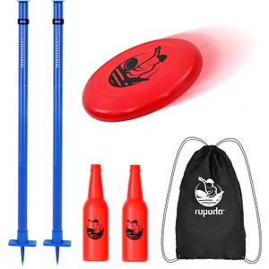 ropoda Outdoor Games - Upgraded Flying Disc Game Set,Pro, Portable Disc Toss Game for Lawn and Beach Games with Thicker Pole (Polish Horseshoes)-Pro