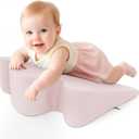 EKEPE Nursing Reflux Prop for Baby Gas, Colic Relief & Burp, Tummy Time Mat for Feeding, Neck, Shoulder and Body Support, Activity Support for Newborns and Infant 0-12 Months - Pink