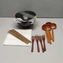 8-Inch Ceramic Ramen Bowl Set of 4 (17 Piece) - Porcelain Japanese Salad Noodles Cereal Fruit Pasta Soup Large Bowls with Recipes Chopsticks Forks Spoons for Men Women Gift Microwave Dishwasher Safe