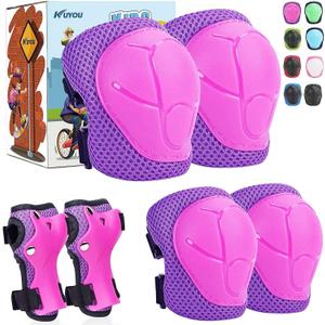 KUYOU Kids Knee Pads Elbow Pads Guards Protective Gear Set Safety Gear for Roller Skates Cycling BMX Bike Skateboard Inline Skatings Scooter Riding Sports.