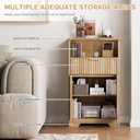 Fluted Buffet Cabinet with Storage, Modern Coffee Bar Cabinet