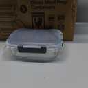 BAYZZ Glass Food Storage Containers, 5 Pack 35 Oz Glass Meal Prep Containers, Lunch Boxes with Airtight BPA-Free Lids, Microwave, Freezer and Dishwasher Safe (Gray)