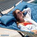 ANOW 2 Person Hammock with Detachable Large Hammock Pad and Pillow, for Garden Yard Outside, 450 LBS Weight Capacity, Blue