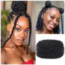 Afro Kinkys Bulk Human Hair 12 Inch 35 Gram Per Bundle 100% Human Hair for Dreadlocks Extensions Repair Locs Mini Twist Braiding, Crochet Braids Soft 4C Afro Kinky Curly Bundles Hairs Bulk, 1B Black